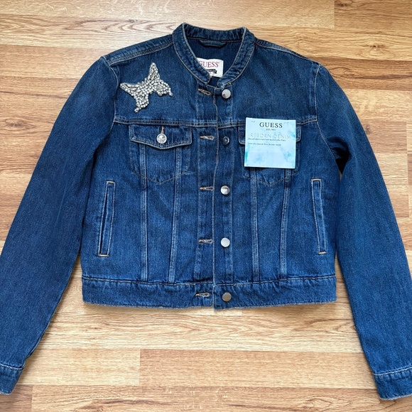 Guess Women's Delya Korean Trucker Denim Jacket - Picture 4 of 14